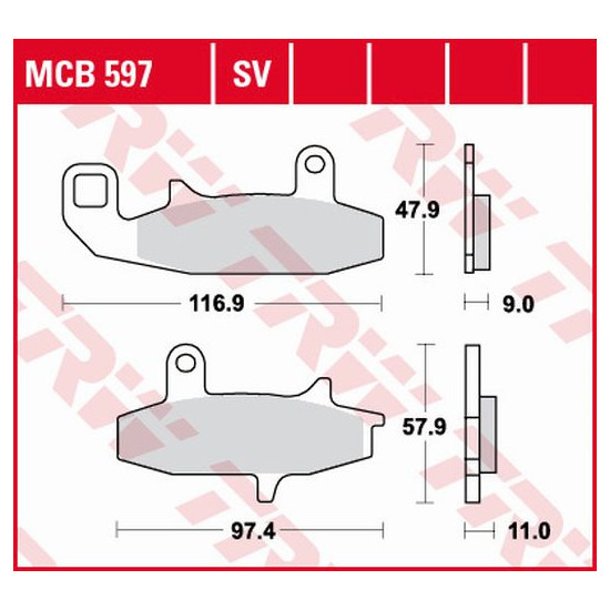 TRW LUCAS brake pads KH147 SINTER STREET SUZUKI DR 650 90-96, DR 750 88-89, DR 800 88-91, front