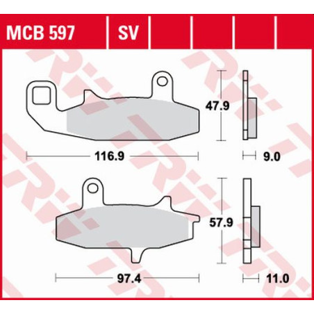 TRW LUCAS stabdžių kaladėlės KH147 SINTER STREET SUZUKI DR 650 90-96, DR 750 88-89, DR 800 88-91, priekis