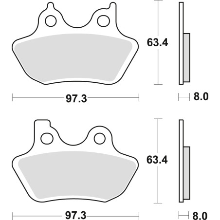 TRW LUCAS brake pads KH400 SINTER STREET HARLEY-DAVIDSON XL / XLH 883 99-03, XL 1200 00-03, FLHR / FLHT / FLSTC / FLTRI