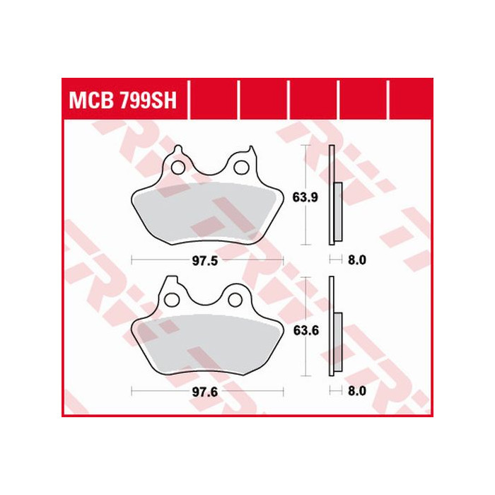 TRW LUCAS brake pads KH434 SINTER STREET HARLEY DAVIDSON 1450 / 1584 / 1800 06-10, rear