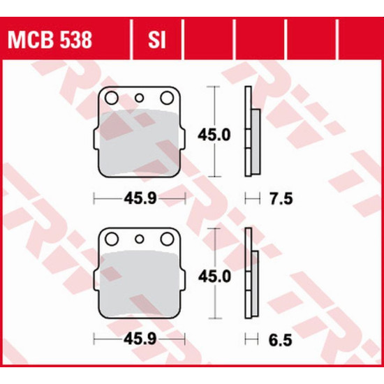 TRW LUCAS ZF brake pads KH084 SINTER STREET HONDA ATC 250R '82-'84, ATC 350X '85-, SUZUKI RM 125 '88, rear HONDA TRX 50