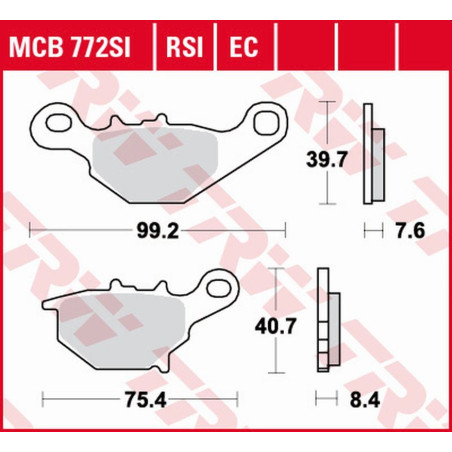 TRW LUCAS ZF stabdžių kaladėlės KH401 SINTER OFFROAD SUZUKI RM 85 / L '05-, galas