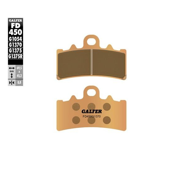 GALFER brake pads KH606 KTM DUKE 12 / 200 / 390 11-13, BMW G 310GS / R 16- Metallic sinter (gold color) STREET at