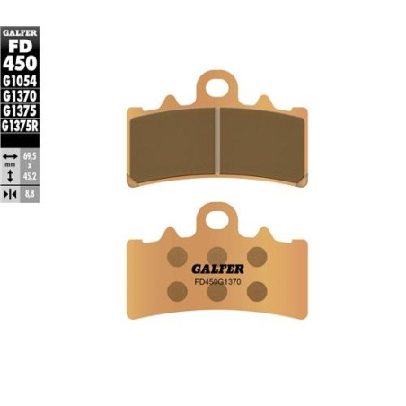 GALFER brake pads KH606 KTM DUKE 12 / 200 / 390 11-13, BMW G 310GS / R 16- Metallic sinter (gold color) STREET at