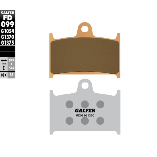 GALFER brake pads KH145 / KH236 Metalic sinter (gold color) SPORT