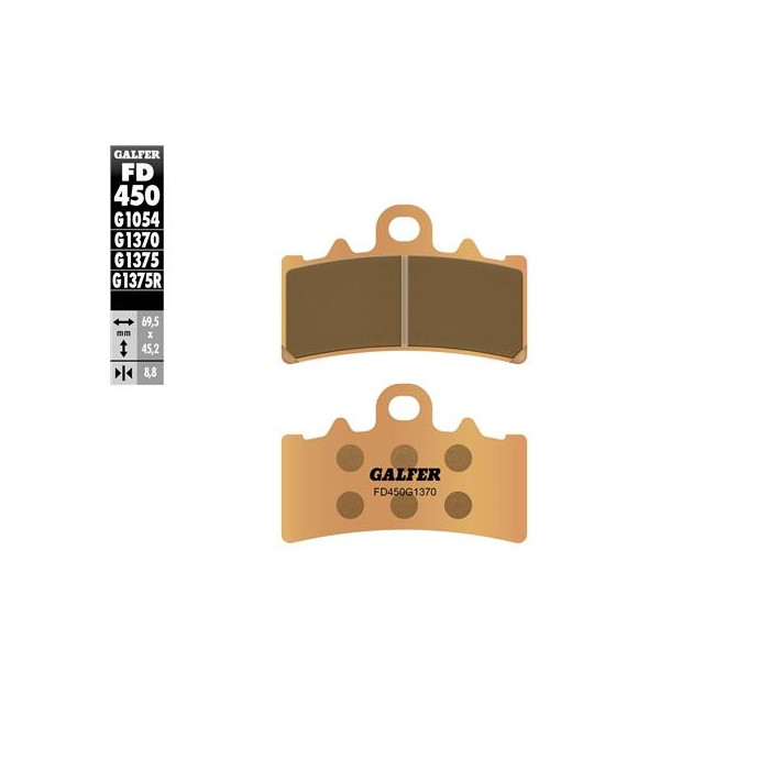 GALFER brake pads KH606 KTM DUKE 12 / 200 / 390 11-13, BMW G 310GS / R 16- Metallic sinter (gold color) STREET at