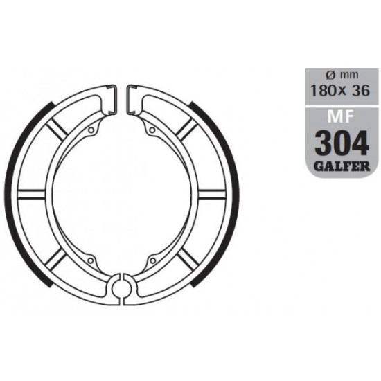 GALFER drum brake pad end SH626 SUZUKI LT-A 400F '08-'15, VL 800 '01-'16, VS 750 '86-'91, VS 800 '92-'00, VZ 800