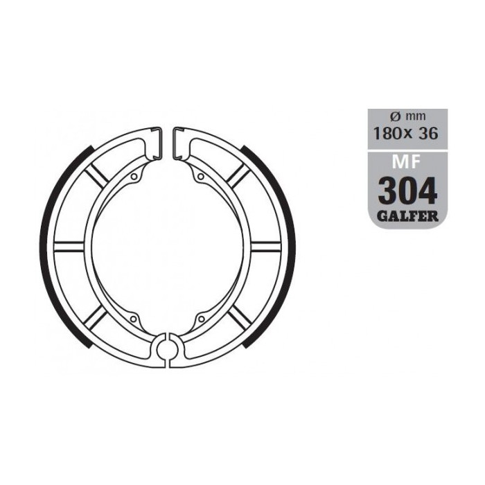 GALFER drum brake pad end SH626 SUZUKI LT-A 400F '08-'15, VL 800 '01-'16, VS 750 '86-'91, VS 800 '92-'00, VZ 800