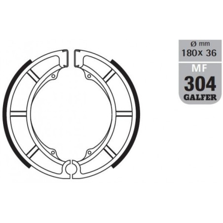 GALFER būgninių stabdžių kaladėlės galas SH626 SUZUKI LT-A 400F '08-'15, VL 800 '01-'16, VS 750 '86-'91, VS 800 '92-'00, VZ 800 
