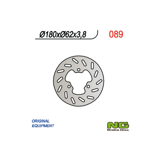 NG brake disc rear DERBI SENDA 50 '95-'03 (180X62X3,8) (3X10,50mm)