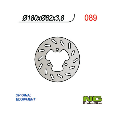 NG brake disc rear DERBI SENDA 50 '95-'03 (180X62X3,8) (3X10,50mm)