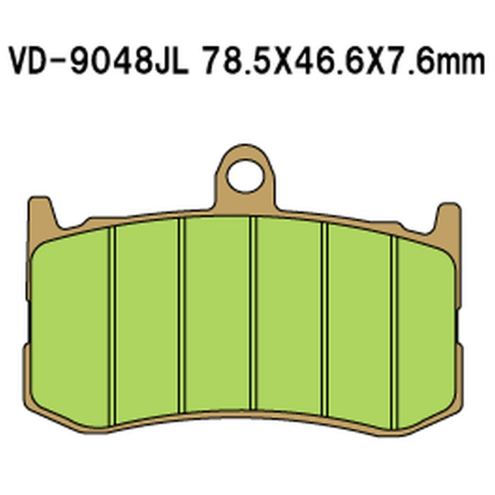 VESRAH brake pads KH491 Metallic sinter (gold color) front TRIUMPH DAYTONA 675 '09-'19 (MADE IN JAPAN)