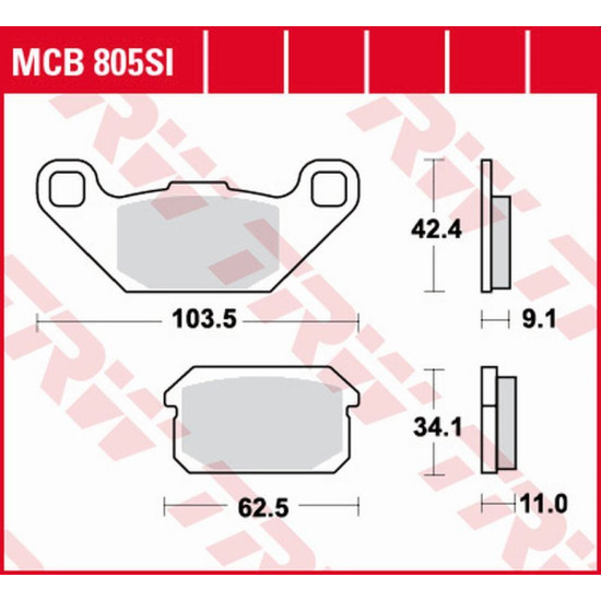 TRW LUCAS ZF brake pads KH431 SINTER OFFROAD ADLY ATV 150 '06-'10, ATV 300 '04-'10, CPI XS 250 POWER QUAD '07-'10, QUADZ