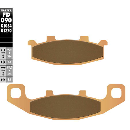 GALFER stabdžių kaladėlės KH129 Metalic sinter (auksinės spalvos) STREET KAWASAKI / SUZUKI