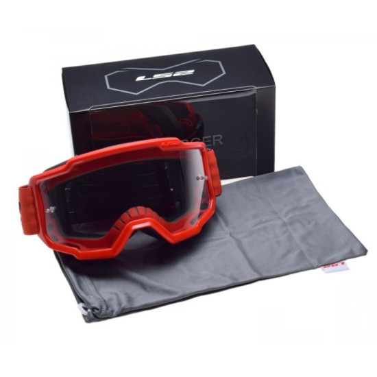 LS2 CHARGER red transparent goggles
