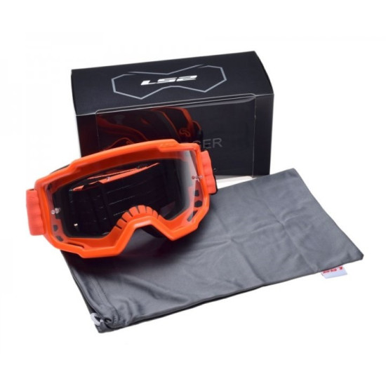 LS2 CHARGER orange clear goggles