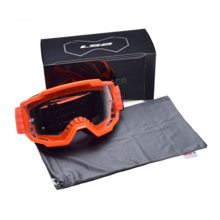 LS2 CHARGER orange clear goggles
