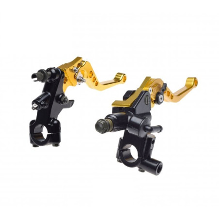 Gold-colored universal brake and clutch lever set