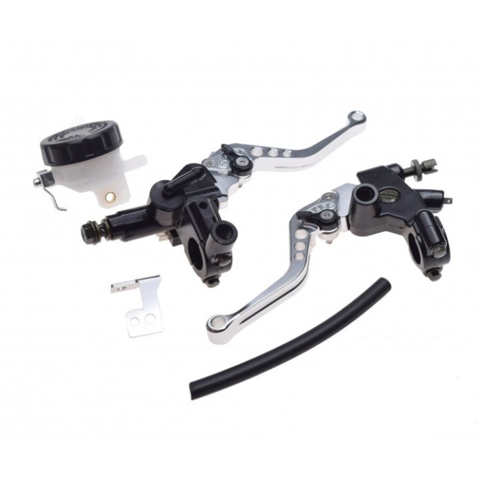Silver universal brake and clutch lever set