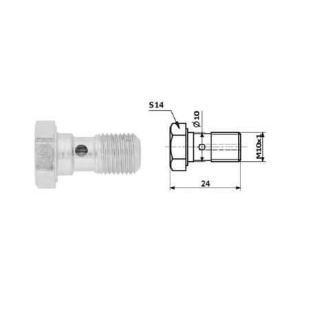 Varžtas stabdžių žarnelei M10x1/24mm