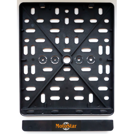 Motorcycle license plate frame with Motostar logo 185x210mm