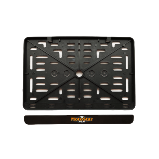 Motorcycle license plate frame with MotoStar logo 150x250mm