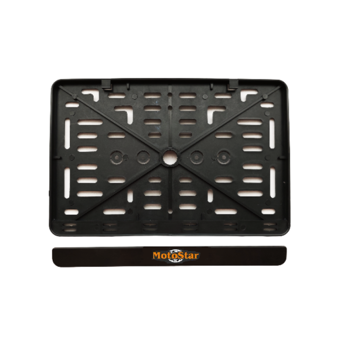 Motorcycle license plate frame with MotoStar logo 150x250mm