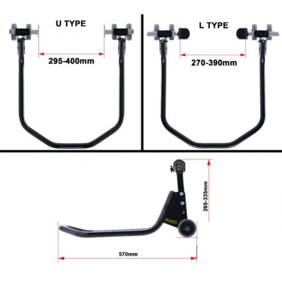 Motorcycle rear axle lift/stand