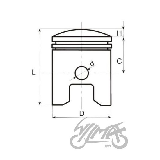 Minarelli AM6 70cc 47mm double ring piston kit