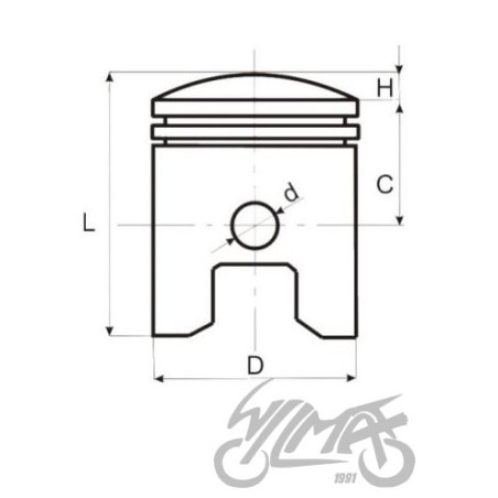 Minarelli AM6 70cc 47mm double ring piston kit