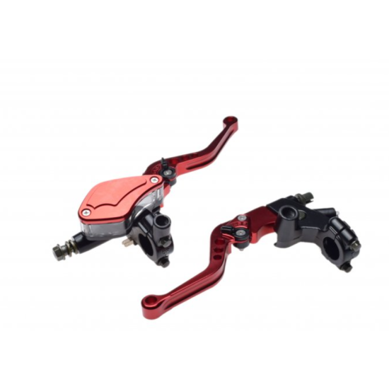 Red universal brake and clutch lever set