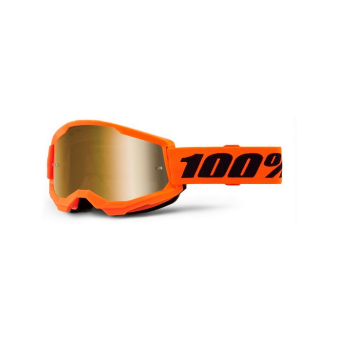 100 PERCENT STRATA 2 NEON ORANGE - MIRROR GOLD LENS glasses with mirrored lenses