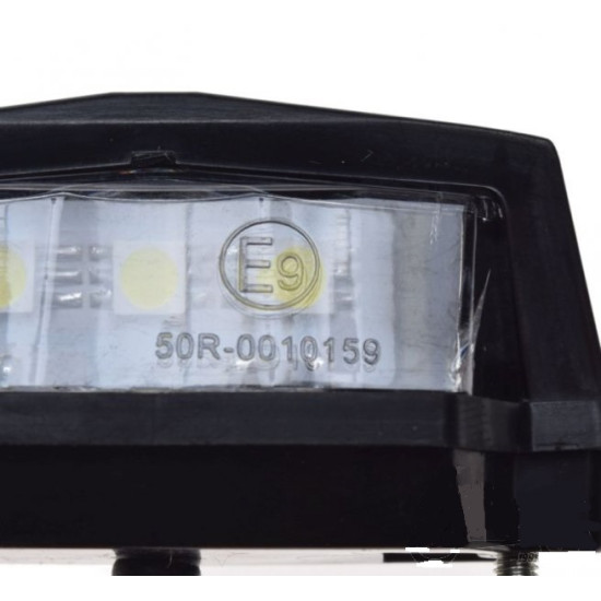 Number plate lighting with E9 marking