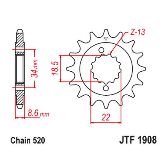 KTM DUKE 390 '13-'18, 390 RC '14-'18 front sprocket (15 teeth)