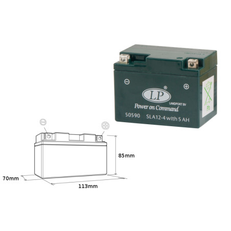 LANDPORT battery SLA12-4S (YTX4L-BS) 12V 5AH (113X69X85MM) maintenance-free - green