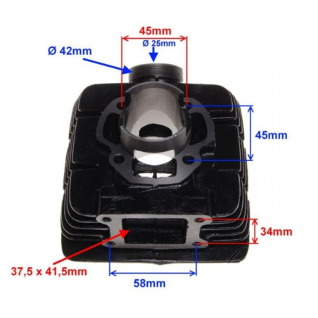 Yamaha DT 50 AC 60cc / Ø43 / PIN Ø12 cilindro komplektas