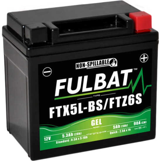 Fulbat FTX5L-BS GEL battery 12V 5Ah 90A