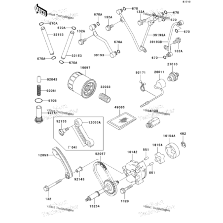 copy of Piaggio / Gilera LC 50 aušinimo / tepalo pompos dantratis