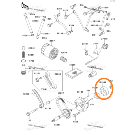 Kawasaki oil pump outer rotor (16154-2060)