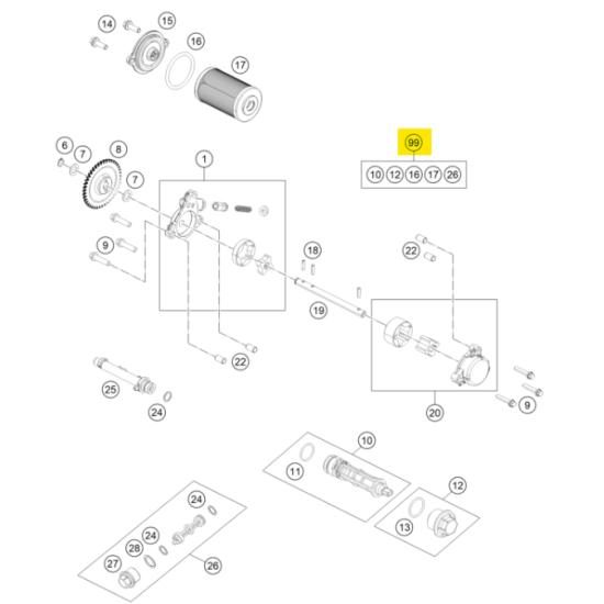 KTM oil filter set (service kit) 90238015010