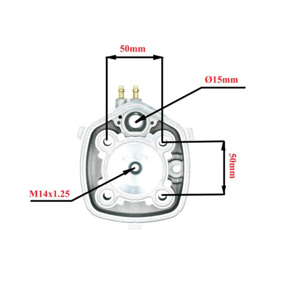 Minarelli Horizontal LC (water-cooled) 70cc cylinder head
