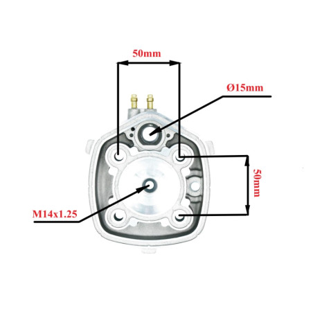 Minarelli Horizontal LC (water-cooled) 70cc cylinder head