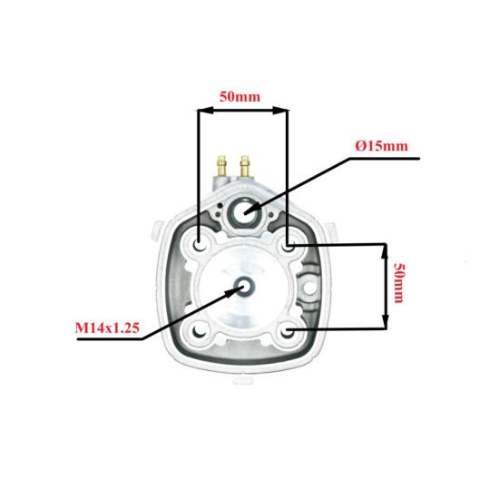 Minarelli Horizontal LC (water-cooled) 50cc cylinder head