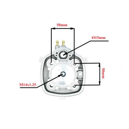 Minarelli Horizontal LC (water-cooled) 50cc cylinder head