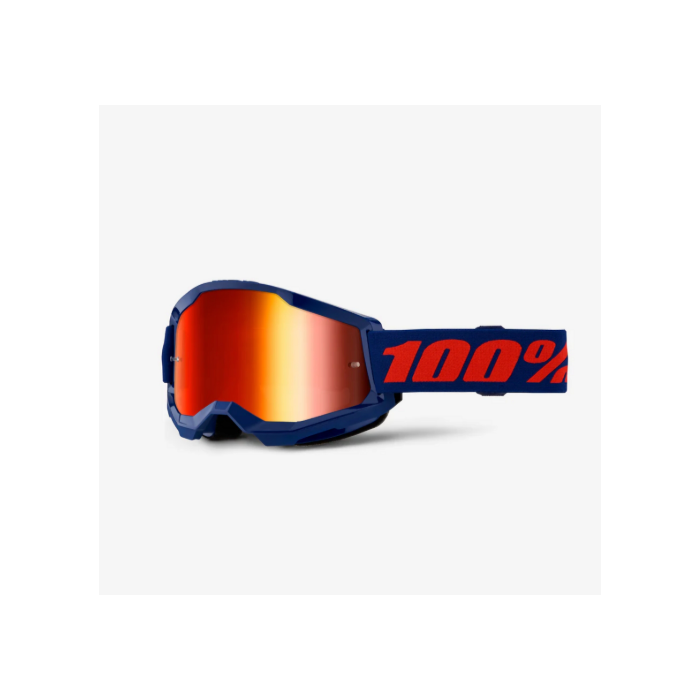 100 PERCENT STRATA 2 NAVY - MIRROR SILVER LENS glasses