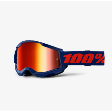 100 PERCENT STRATA 2 NAVY - MIRROR SILVER LENS glasses