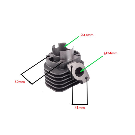 Power Force 70cc Minarelli Horizontal AC cylinder kit (12mm pin, headless) (CPI, Keeway)