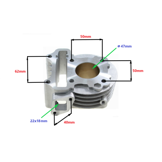 Power Force Nicasil 70cc GY6 cylinder kit