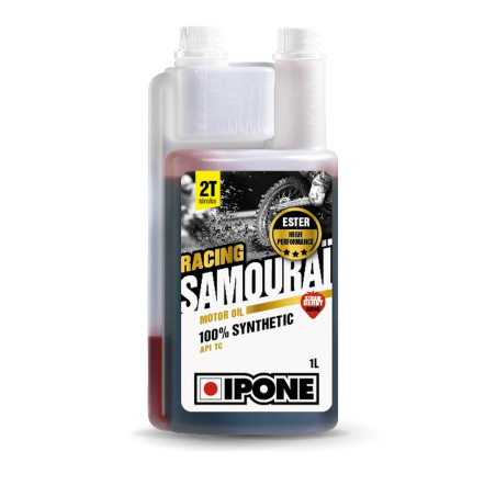 Ipone Samourai Racing 2T pilnai sintetinis tepalas 1L (braškinis)