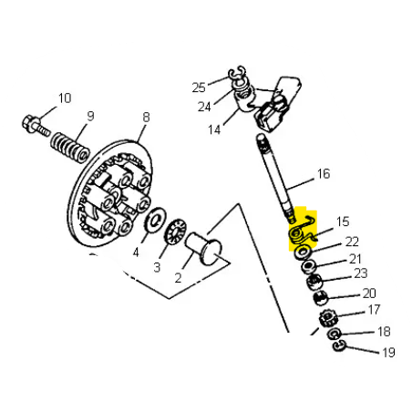 Yamaha TDM 850 1996 clutch cable return spring (90508167A300)